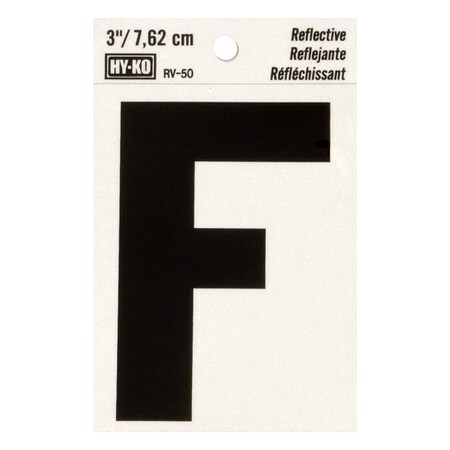 Hy-Ko 3In Reflective Letter F, 10PK B00457